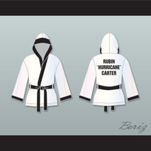 Load image into Gallery viewer, Rubin &#39;Hurricane&#39; Carter White Satin Half Boxing Robe with Hood