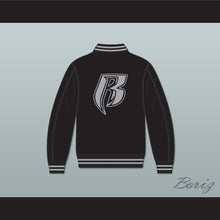 Load image into Gallery viewer, Ruff Ryders Black Varsity Letterman Jacket-Style Sweatshirt