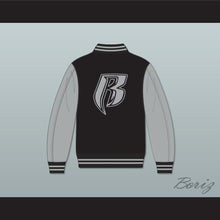 Load image into Gallery viewer, Ruff Ryders Black and Gray Varsity Letterman Jacket-Style Sweatshirt