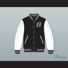 Load image into Gallery viewer, Ruff Ryders Black and White Varsity Letterman Jacket-Style Sweatshirt
