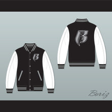 Load image into Gallery viewer, Ruff Ryders Black and White Varsity Letterman Jacket-Style Sweatshirt