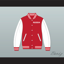 Load image into Gallery viewer, Russia Red and White Varsity Letterman Jacket-Style Sweatshirt