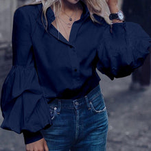 Load image into Gallery viewer, S-5XL Women Polka Dot Tops and Blouses 2021 Celmia Autumn Lantern Sleeve Casual Shirts Retro Loose Buttons Female Party Blusas