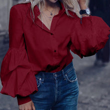 Load image into Gallery viewer, S-5XL Women Polka Dot Tops and Blouses 2021 Celmia Autumn Lantern Sleeve Casual Shirts Retro Loose Buttons Female Party Blusas