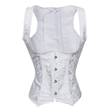 Load image into Gallery viewer, S-6XL Women&#39;s White Black Brocade Steel Boned Steampunk Tesla Underbust Corset Waist Cincher Vest Corselet Plus Size