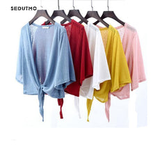 Load image into Gallery viewer, SEDUTMO 2018 Summer Chiffon Blouse Women Kimono Cardigan Tunic White Blouses Autumn Boho Tops Plus Size Beach Shirt ED233