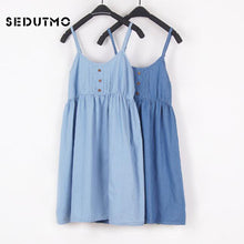 Load image into Gallery viewer, SEDUTMO Summer Tunic Dress Women Print Floral Basic Spaghetti Strap Dresses Sexy Sundress  Beach Party Dress ED020
