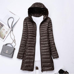 SEDUTMO Winter Long Ultra Light Duck Down Jackets Women Plus Size 3XL Down Coat Spring Puffer Jacket Slim Hooded Parkas ED230