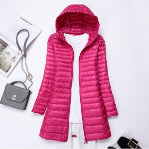 SEDUTMO Winter Long Ultra Light Duck Down Jackets Women Plus Size 3XL Down Coat Spring Puffer Jacket Slim Hooded Parkas ED230