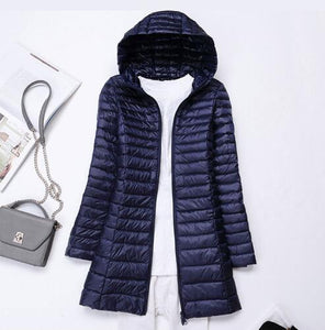 SEDUTMO Winter Long Ultra Light Duck Down Jackets Women Plus Size 3XL Down Coat Spring Puffer Jacket Slim Hooded Parkas ED230