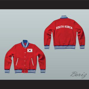 South Korea Varsity Letterman Jacket-Style Sweatshirt