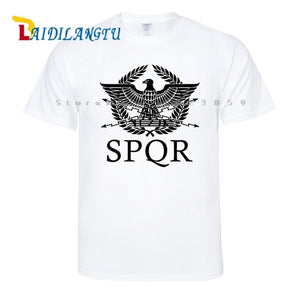 SPQR Roman Gladiator Imperial Golden Eagle T-Shirt Mens Casual Short O-Neck T Shirt Harajuku Tops Tees Shirt