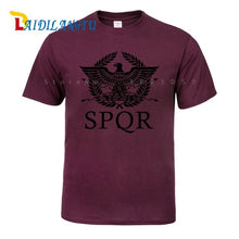 Load image into Gallery viewer, SPQR Roman Gladiator Imperial Golden Eagle T-Shirt Mens Casual Short O-Neck T Shirt Harajuku Tops Tees Shirt