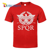 Load image into Gallery viewer, SPQR Roman Gladiator Imperial Golden Eagle T-Shirt Mens Casual Short O-Neck T Shirt Harajuku Tops Tees Shirt