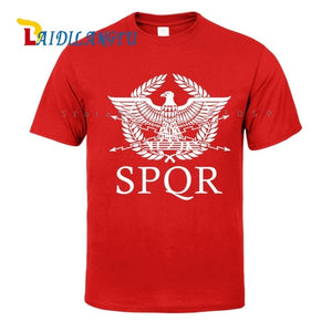 SPQR Roman Gladiator Imperial Golden Eagle T-Shirt Mens Casual Short O-Neck T Shirt Harajuku Tops Tees Shirt