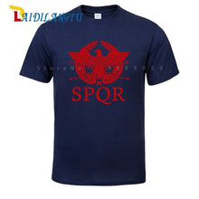 Load image into Gallery viewer, SPQR Roman Gladiator Imperial Golden Eagle T-Shirt Mens Casual Short O-Neck T Shirt Harajuku Tops Tees Shirt