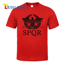 Load image into Gallery viewer, SPQR Roman Gladiator Imperial Golden Eagle T-Shirt Mens Casual Short O-Neck T Shirt Harajuku Tops Tees Shirt