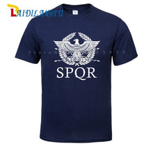 Load image into Gallery viewer, SPQR Roman Gladiator Imperial Golden Eagle T-Shirt Mens Casual Short O-Neck T Shirt Harajuku Tops Tees Shirt
