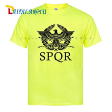 Load image into Gallery viewer, SPQR Roman Gladiator Imperial Golden Eagle T-Shirt Mens Casual Short O-Neck T Shirt Harajuku Tops Tees Shirt