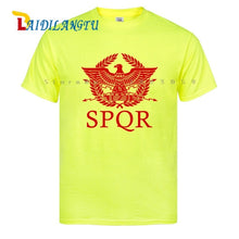 Load image into Gallery viewer, SPQR Roman Gladiator Imperial Golden Eagle T-Shirt Mens Casual Short O-Neck T Shirt Harajuku Tops Tees Shirt