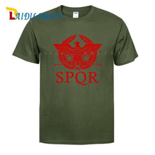 Load image into Gallery viewer, SPQR Roman Gladiator Imperial Golden Eagle T-Shirt Mens Casual Short O-Neck T Shirt Harajuku Tops Tees Shirt