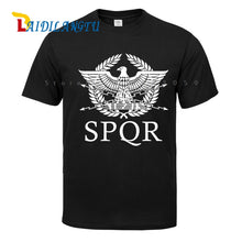 Load image into Gallery viewer, SPQR Roman Gladiator Imperial Golden Eagle T-Shirt Mens Casual Short O-Neck T Shirt Harajuku Tops Tees Shirt