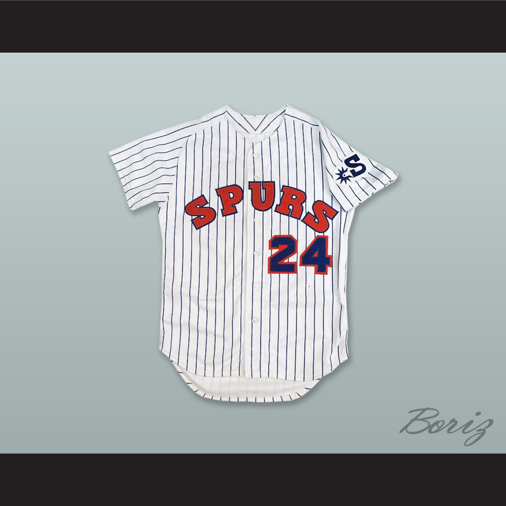 Salinas Spurs 24 White Pinstriped Baseball Jersey
