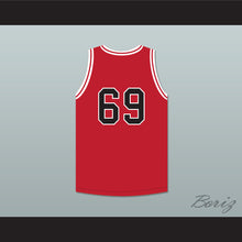 Load image into Gallery viewer, San Andreas Dribblers 69 Red Basketball Jersey