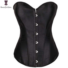 Load image into Gallery viewer, Satin Corset Plus Size Front Buckle Closure Overbust Corselet Gothic Lingerie Black White Pink Purple White Red Sexy Bustier 6XL