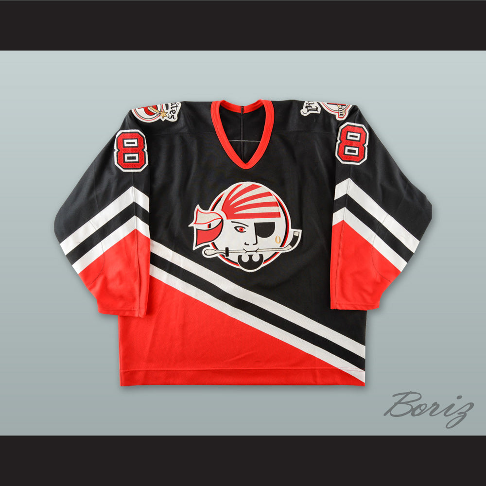 Scott Humeniuk 8 Portland Pirates Black Hockey Jersey