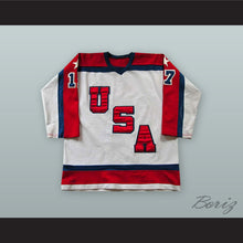 Load image into Gallery viewer, 1983-84 Scott Bjugstad 17 USA White Hockey Jersey