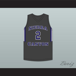 Scotty Pippen Jr 2 Sierra Canyon School Trailblazers Charcoal Gray Basketball Jersey 1