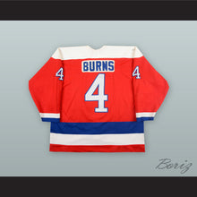 Load image into Gallery viewer, Sean Burns 4 Hamilton Dukes Red Hockey Jersey