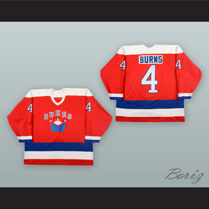 Sean Burns 4 Hamilton Dukes Red Hockey Jersey