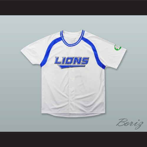 Seibu Lions White Button Down Baseball Jersey