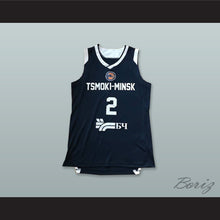 Load image into Gallery viewer, Sekou Wiggs 2 BC Tsmoki-Minsk Belarus Navy Blue Basketball Jersey
