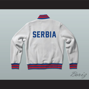 Serbia Varsity Letterman Jacket-Style Sweatshirt