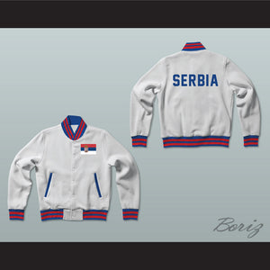 Serbia Varsity Letterman Jacket-Style Sweatshirt