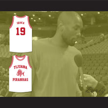 Load image into Gallery viewer, Serge Ibaka 19 Tijuana Piranhas White Basketball Jersey Mexican Expansion Team