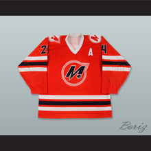 Load image into Gallery viewer, Sergei Moskalyov 24 Metallurg Novokuznetsk Red Hockey Jersey