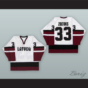 Sergei Zholtok 16 Latvia National Team White Hockey Jersey