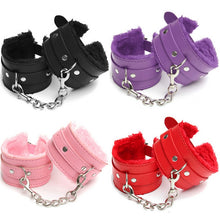 Load image into Gallery viewer, Sexy Adjustable PU Leather Plush Handcuff Ankle Cuff Restraints Bondage Sex Toy Muply Restraints Sex Bondage Exotic Accessories