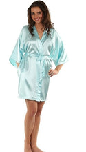 Load image into Gallery viewer, Sexy Large Size Faux Silk Satin Night Kimono Robe Short Bathrobe Perfect Wedding Bride Bridesmaid Robes Dressing Gown WY-01