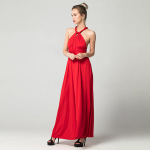 Sexy Long Dress Bridesmaid Formal Multi Way Wrap Convertible Infinity Maxi Dress Red Hollow Out Party Bandage Vestidos FICUSRONG