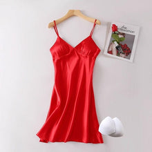Load image into Gallery viewer, Sexy Pink Nightgown Women Satin Spaghetti Strap Lingerie Bridesmaid Bride Wedding Night Dress Sleepwear Nightdress Sleepwear