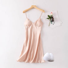 Load image into Gallery viewer, Sexy Pink Nightgown Women Satin Spaghetti Strap Lingerie Bridesmaid Bride Wedding Night Dress Sleepwear Nightdress Sleepwear