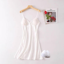 Load image into Gallery viewer, Sexy Pink Nightgown Women Satin Spaghetti Strap Lingerie Bridesmaid Bride Wedding Night Dress Sleepwear Nightdress Sleepwear