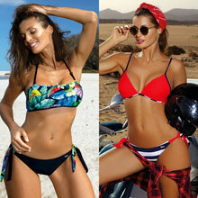 Load image into Gallery viewer, Sexy Push Up Bikini 2020 New Micro Swimwear Women Print Swimsuit Female Striped Low Waist Bandage Bikini Set Two-Piece Suits XL