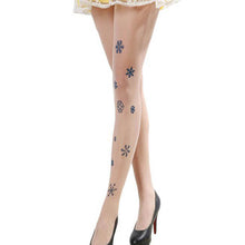 Load image into Gallery viewer, Sexy Tattoo Leggings Women Floral Butterfly Stars Love Heart Bowknot Print Skinny Sheer Legging Sale Cheap 2018 Dropshipping