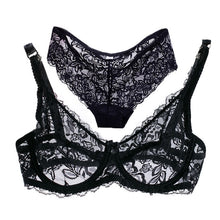 Load image into Gallery viewer, Sexy Transparent Women Bra Set Lingerie Ultra-thin Bra And Panties Set Sexy Lace Bralette Brief B Cup Lingerie Underwear Set